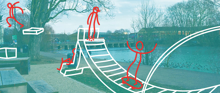 Du mobilier adapté aux sports urbains sera installé le long des berges de l'Ill.