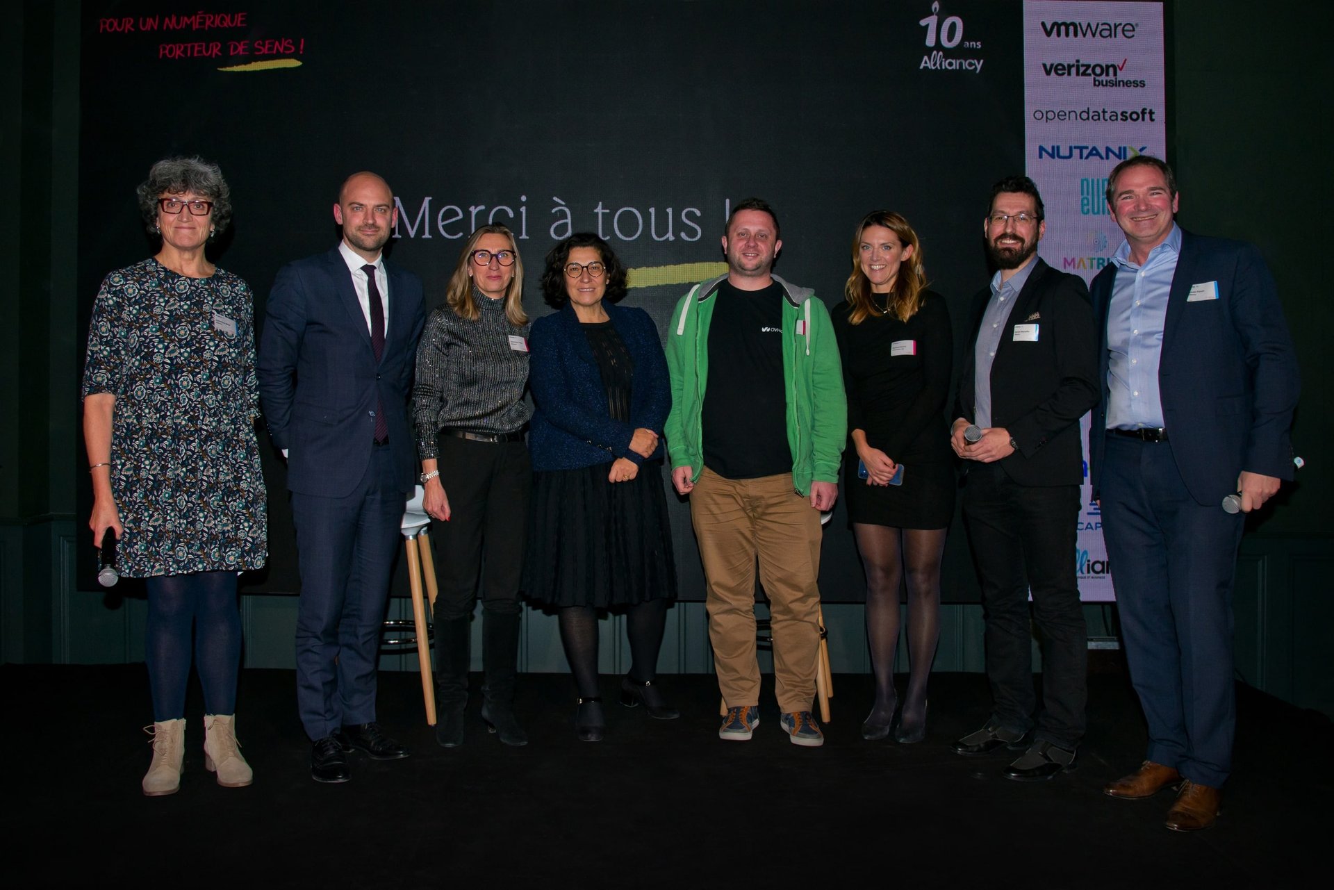 Catherine Moal, Jean-Noël Barrot, Véronique Torner, Nathalie Collin, Octave Klaba, Barbara Belvisi, Dorian Marcellin et Sylvain Fievet