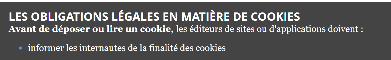 obligations cookies