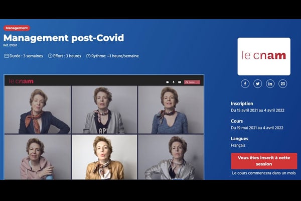 « Le Management post-Covid », un Mooc du Cnam à suivre…