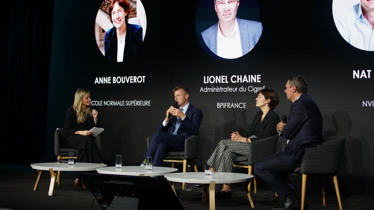 Nat Ives (Nvidia), Anne-Bouverot (ENS) et Lionel Chaine (Cigref)