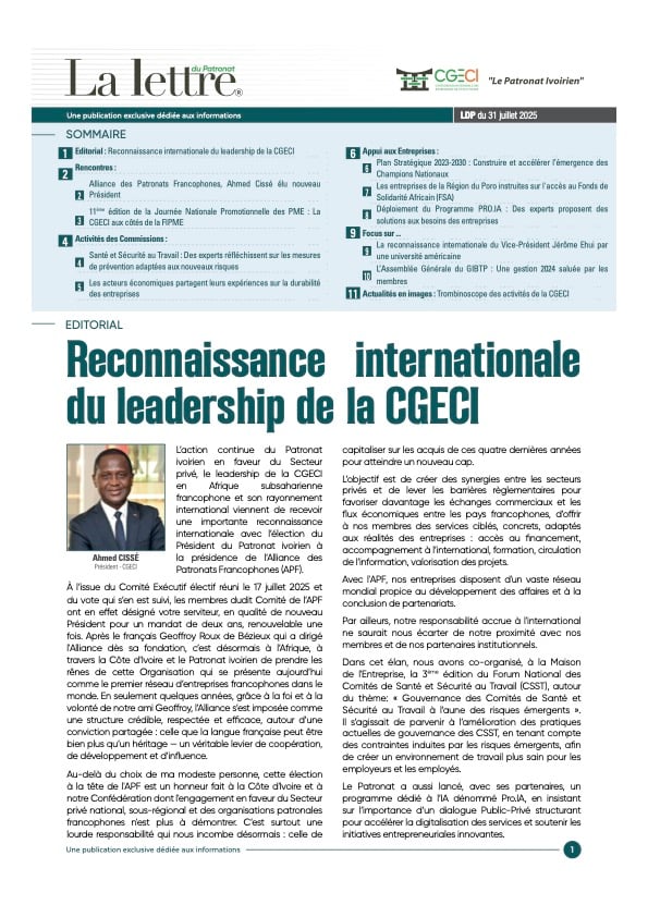 LDP I 31 juillet 2025