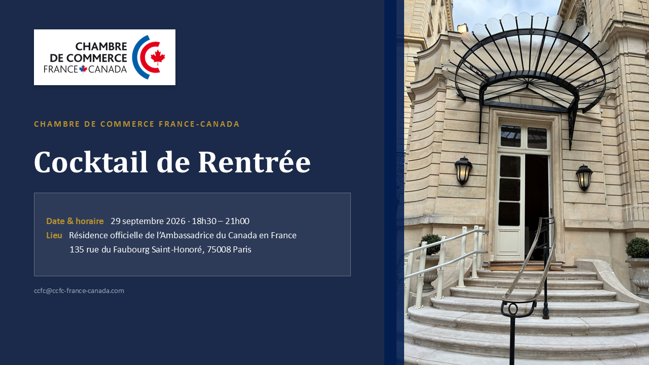 Cocktail de rentrée de la Chambre de commerce France-Canada